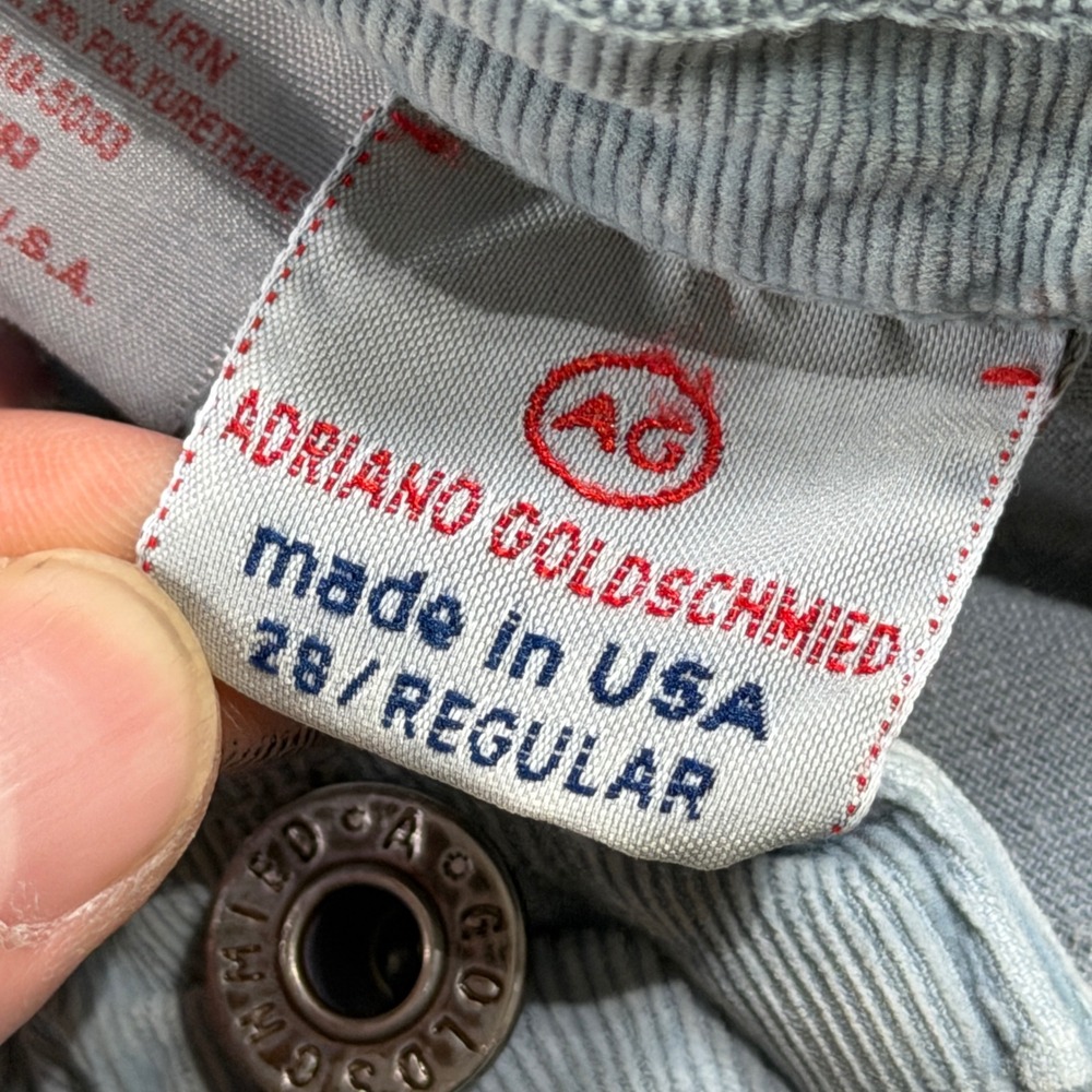 AG Adriano Goldschmied The Angel Light Blue Corduroy Bootcut Pants Sz 28 Regular - Picture 4 of 16
